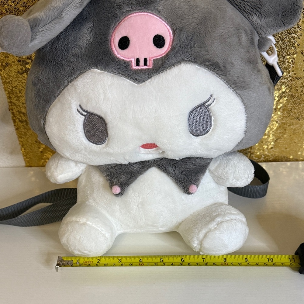 Sanrio Kuromi Gray and White Stuffed Animal Backpack - Picture 8 of 8
